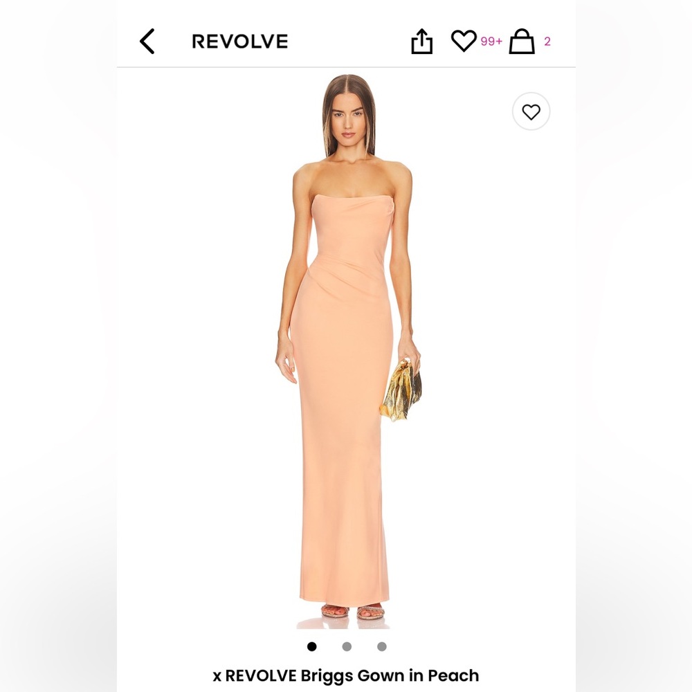 Michael Costello x Revolve Briggs Gown in Peach